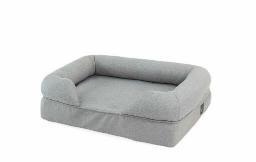 Memory Foam Bolster Cat Bed Small - Grey 3 Memory Foam Bolster Cat Bed Small - Grey