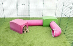 Zippi Rabbit Shelter With Play Tunnel - Purple 13 Zippi Rabbit Shelter With Play Tunnel - Purple -Omlet Shop Rabbits shelter play run zippi