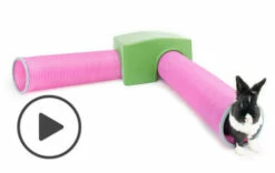 Zippi Rabbit Shelter With Play Tunnel Twin Pack - Green And Purple