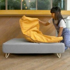 Topology - Beanbag Topper - Yellow - Medium -Omlet Shop Topology beanbag memory Foam dog Bed with easy removable Toppers omlet 11