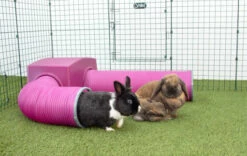 Zippi Rabbit Shelter With Play Tunnel Twin Pack - Green And Purple 10 Zippi Rabbit Shelter With Play Tunnel Twin Pack - Green And Purple -Omlet Shop Zippi Shelter rabbits run playpen