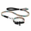 Dog Walk Set Large - Pawsteps Electric 1 Dog Walk Set Large - Pawsteps Electric -Omlet Shop designer dog accesories lead collar poop bag in pawsteps electric signature print by omlet