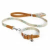 Dog Walk Set Small - Pawsteps Natural 2 Dog Walk Set Small - Pawsteps Natural -Omlet Shop designer dog accesories lead collar poop bag in pawsteps natural signature print by omlet 1
