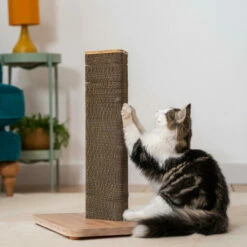 Refillable Cardboard Cat Scratching Post - Short 18 Refillable Cardboard Cat Scratching Post - Short -Omlet Shop fluffy cat scratching stak short square