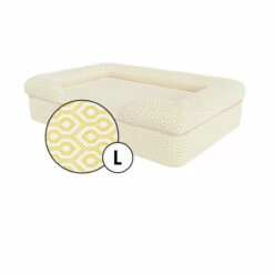 Bolster Dog Bed Cover Only Large - Honeycomb Pollen