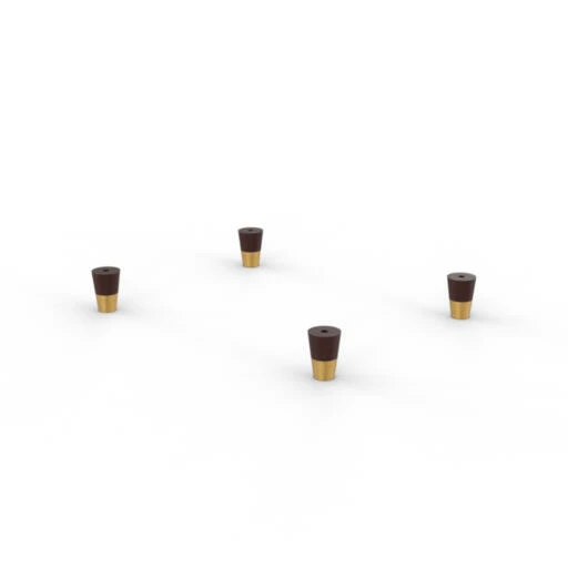 Brass Cap Wood Feet For Donut Elevated Cat Bed - Pack Of 4 3 Brass Cap Wood Feet For Donut Elevated Cat Bed - Pack Of 4