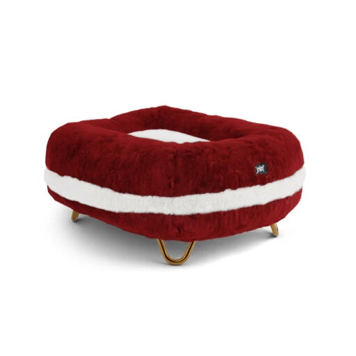 Maya Donut Cat Bed With Gold Hairpin Feet - Santa Claws 8 Maya Donut Cat Bed With Gold Hairpin Feet - Santa Claws - Image 6