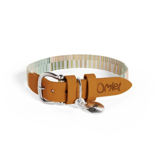 Dog Collar Medium - Pawsteps Natural 3 Dog Collar Medium - Pawsteps Natural
