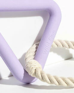 Wild One Triangle Tug Dog Toy - Lilac 9 Wild One Triangle Tug Dog Toy - Lilac -Omlet Shop wild one lavender triangle dog toy detail